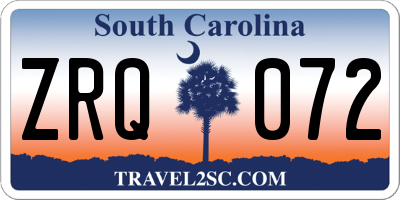 SC license plate ZRQ072