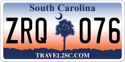 SC license plate ZRQ076