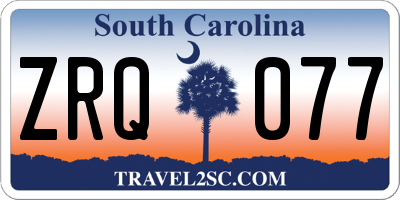 SC license plate ZRQ077