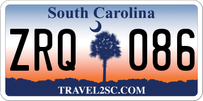 SC license plate ZRQ086