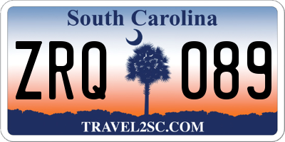 SC license plate ZRQ089