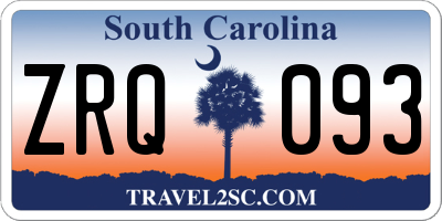 SC license plate ZRQ093