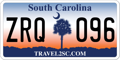 SC license plate ZRQ096