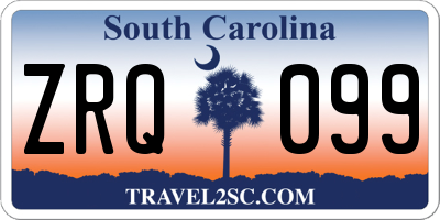 SC license plate ZRQ099