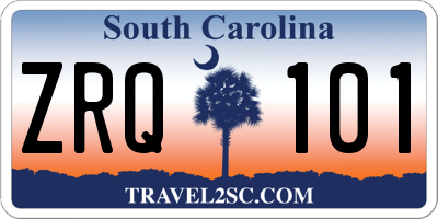 SC license plate ZRQ101