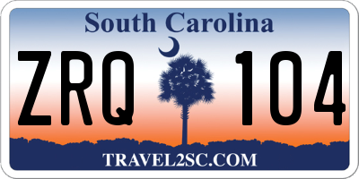 SC license plate ZRQ104