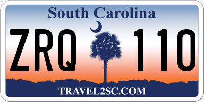 SC license plate ZRQ110