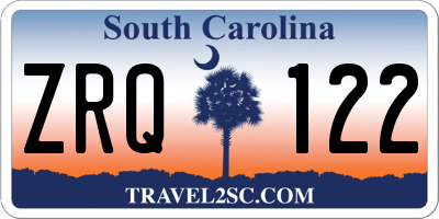 SC license plate ZRQ122