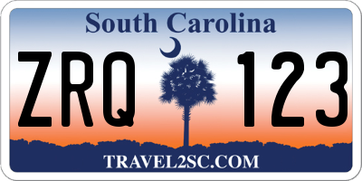 SC license plate ZRQ123