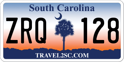 SC license plate ZRQ128