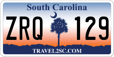 SC license plate ZRQ129