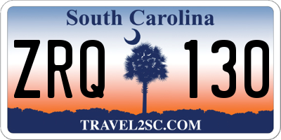 SC license plate ZRQ130