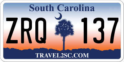SC license plate ZRQ137
