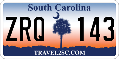 SC license plate ZRQ143