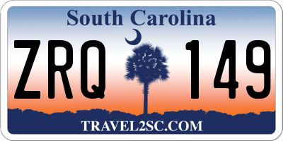 SC license plate ZRQ149