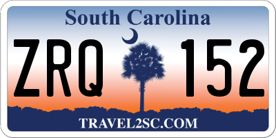 SC license plate ZRQ152