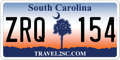 SC license plate ZRQ154