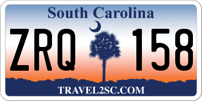 SC license plate ZRQ158