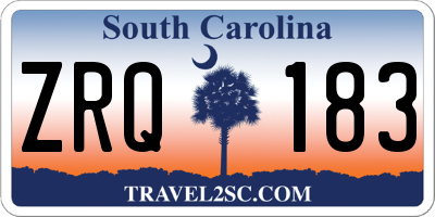 SC license plate ZRQ183