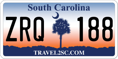 SC license plate ZRQ188