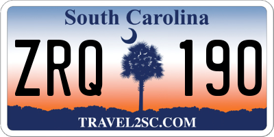 SC license plate ZRQ190
