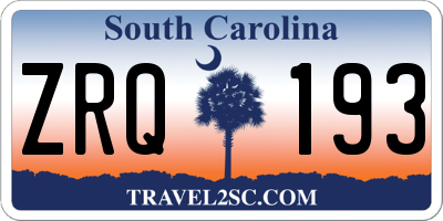 SC license plate ZRQ193