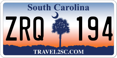 SC license plate ZRQ194