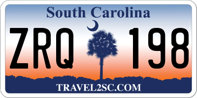 SC license plate ZRQ198