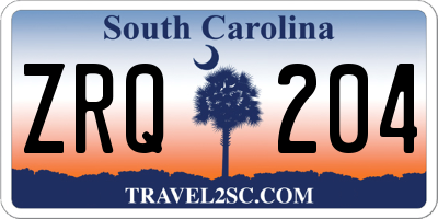 SC license plate ZRQ204