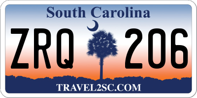 SC license plate ZRQ206