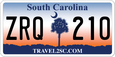 SC license plate ZRQ210