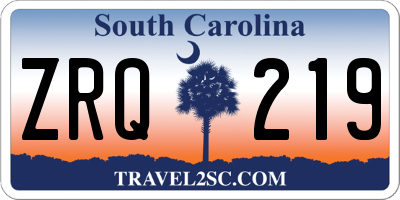 SC license plate ZRQ219