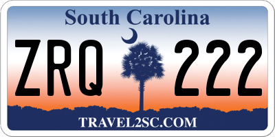 SC license plate ZRQ222