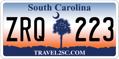 SC license plate ZRQ223