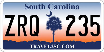 SC license plate ZRQ235