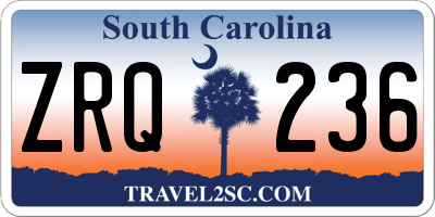 SC license plate ZRQ236