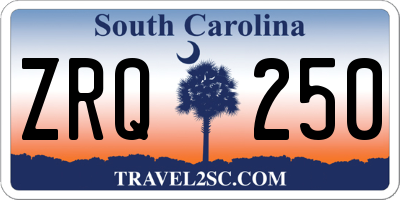 SC license plate ZRQ250