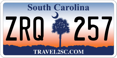SC license plate ZRQ257
