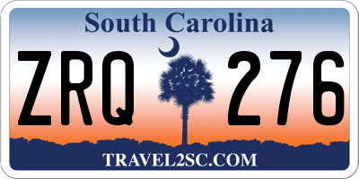 SC license plate ZRQ276