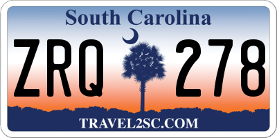 SC license plate ZRQ278