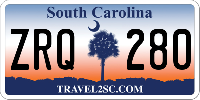SC license plate ZRQ280
