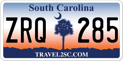 SC license plate ZRQ285