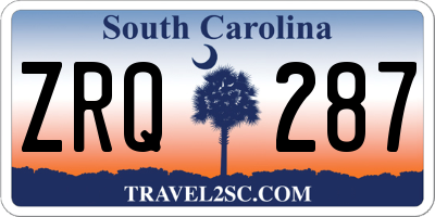 SC license plate ZRQ287