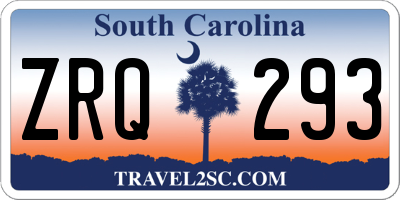 SC license plate ZRQ293