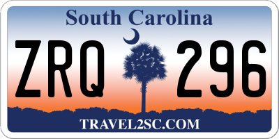 SC license plate ZRQ296