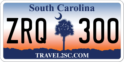 SC license plate ZRQ300