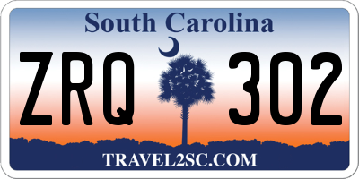 SC license plate ZRQ302