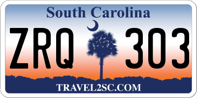 SC license plate ZRQ303