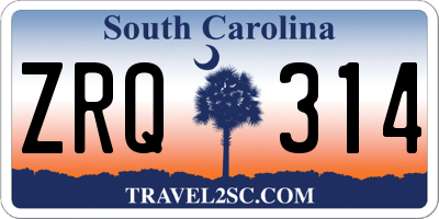 SC license plate ZRQ314