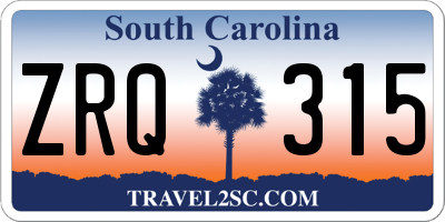 SC license plate ZRQ315